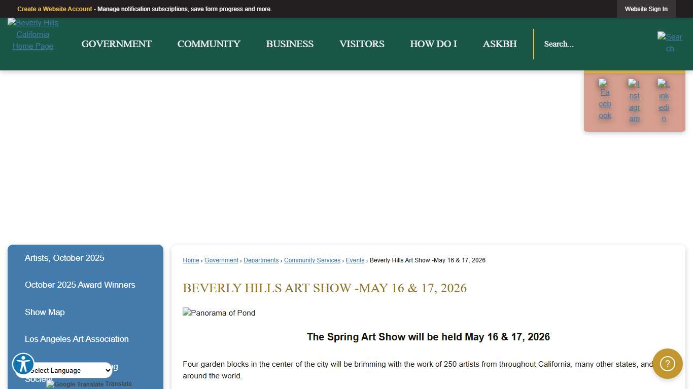 Beverly Hills Art Show -May 16 & 17, 2026 Beverly Hills, CA